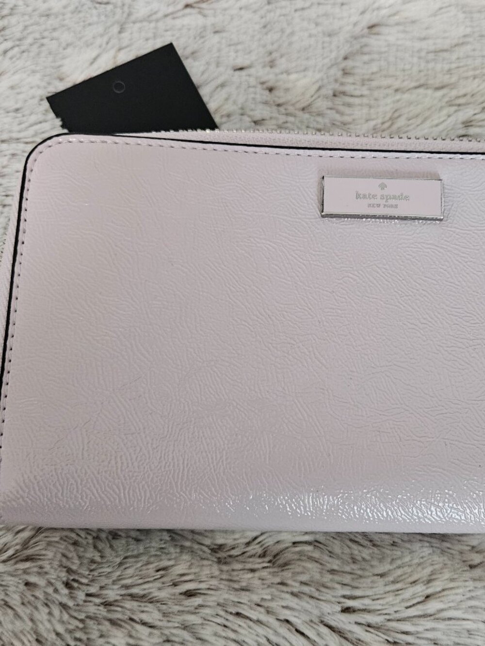 New Kate Spade Bridget Crinkle Patent Large Continental Wallet Lavender {#817-4}